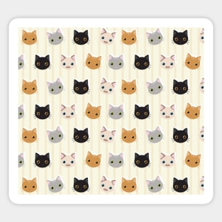 Kittens & Stripes Pattern Sticker